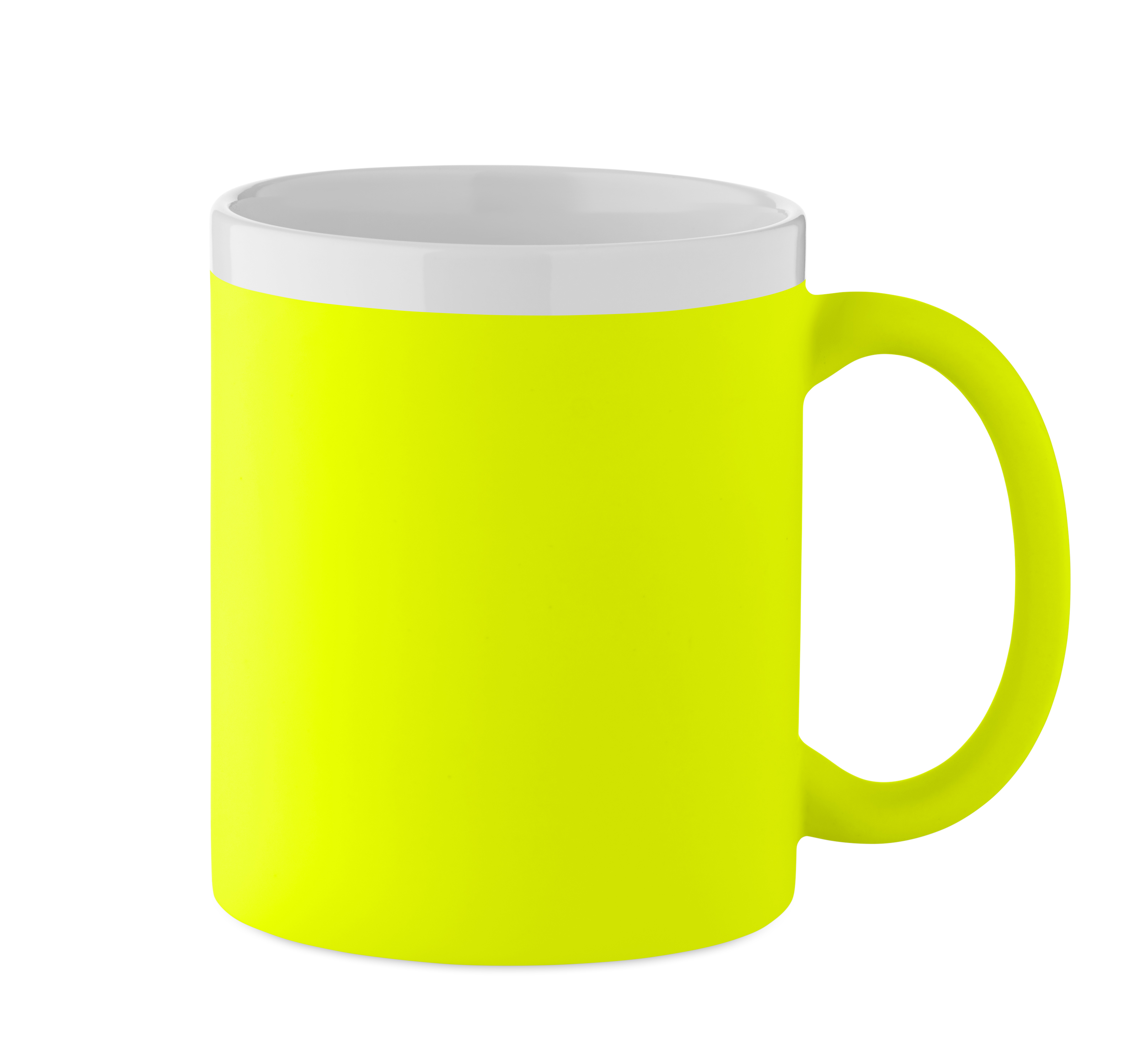 Mug personnalisé en céramique mate 300 ml Mugiva Jaune fluo
